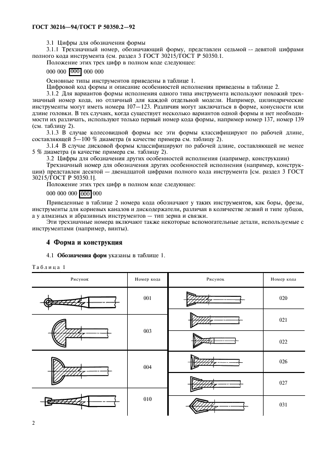 ГОСТ 30216-94 Стоматологические вращающиеся инструменты. Система цифрового обозначения. Часть 2. Форма и виды исполнения (фото 4 из 47)