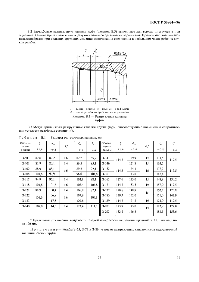 ГОСТ Р 50864-96 Резьба коническая замковая для элементов бурильных колонн. Профиль,размеры, технические требования (фото 13 из 15)