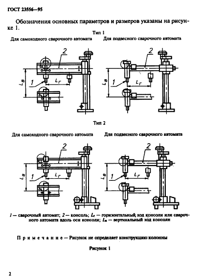 ГОСТ 23556-95 Колонны для сварочных автоматов. Типы, основные параметры и размеры (фото 4 из 8)