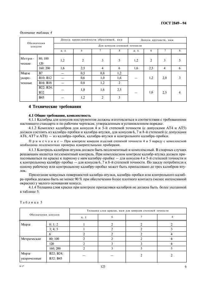ГОСТ 2849-94 Калибры для конусов инструментов. Технические условия (фото 8 из 11)