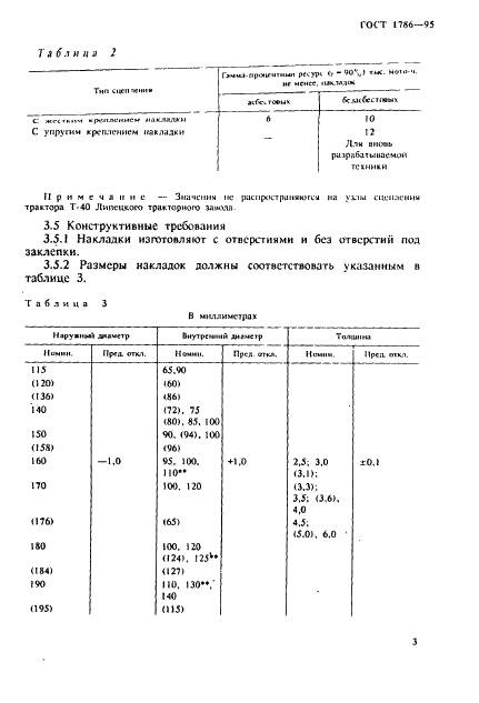 ГОСТ 1786-95 Накладки фрикционные. Общие технические требования (фото 6 из 11)